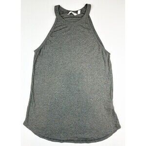 Athleta Medium Tank Top High Neck Grey Ribbed Athlesiure Casual Ribbed Modal